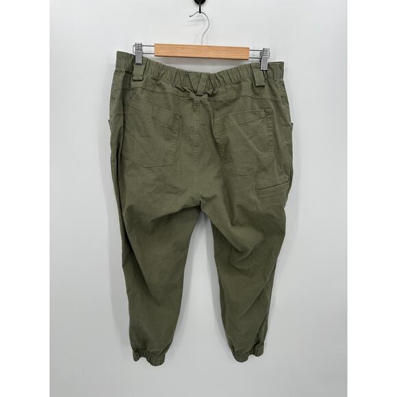 Duluth Trading Co Womens Olive Green Chino Cargo Joggers Size 16 Outdoors Hiking - Picture 2 of 8